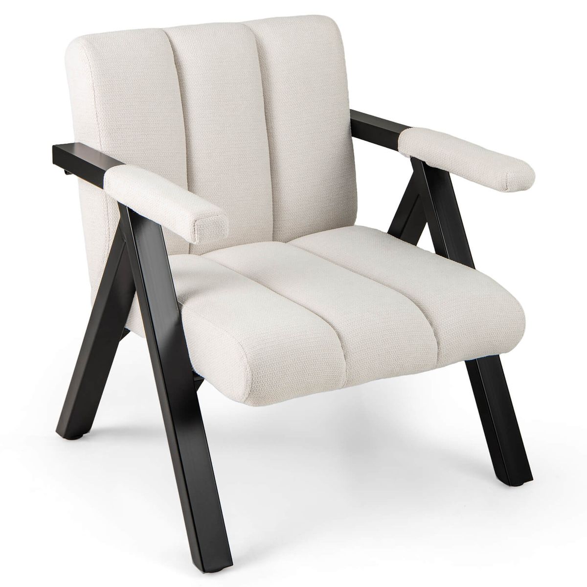 Oversized Accent Chair with Removable Armrest (1- or 2-Pack) - White-1-Piece