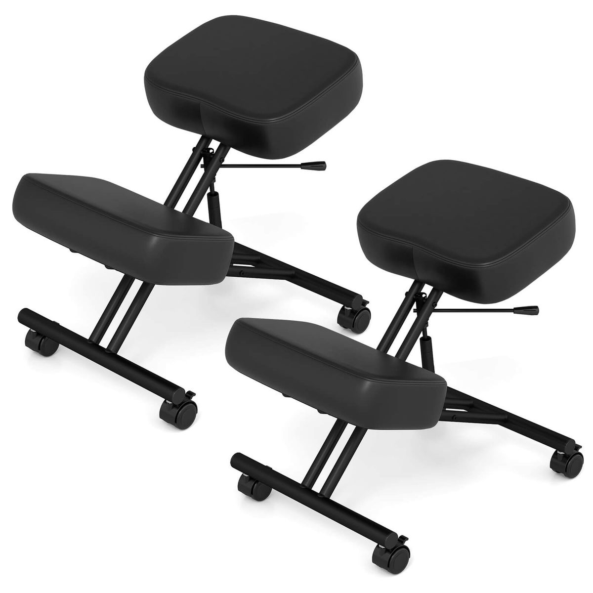 Height Adjustable Kneeling Chair with Angled Seat (1- or 2-Pack) - 2-Piece