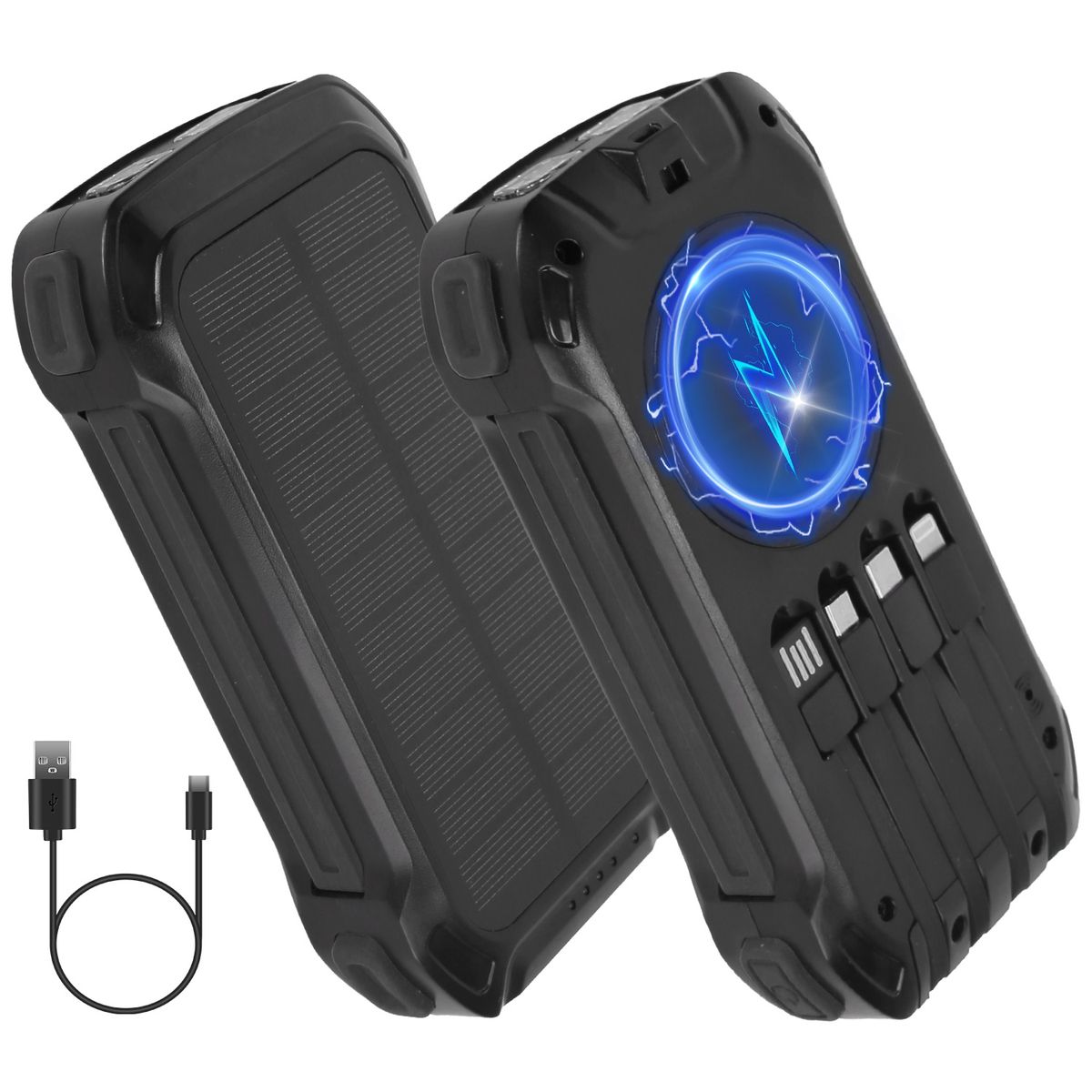 49800mAh Solar Power Bank - Black