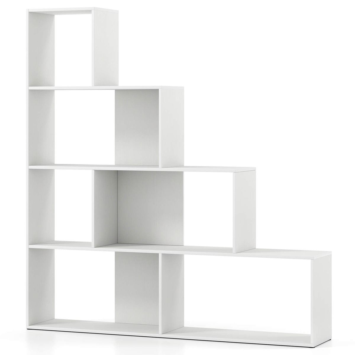 Photos - Wall Shelf Costway 4-Tier Bookshelf with 6 Storage Cubes - 1-Piece HCST07170