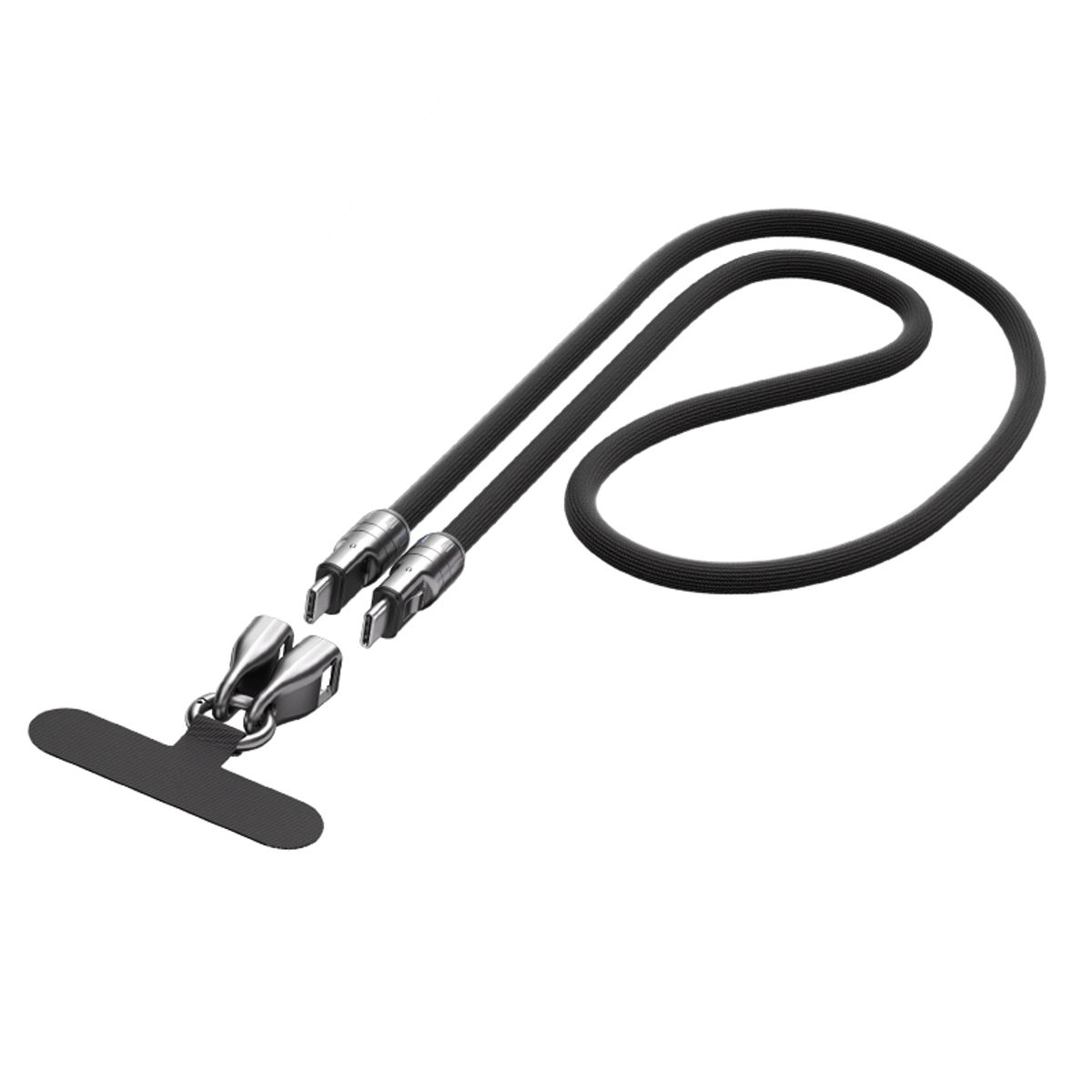 USB-C to USB-C Lanyard Data Cable - Black