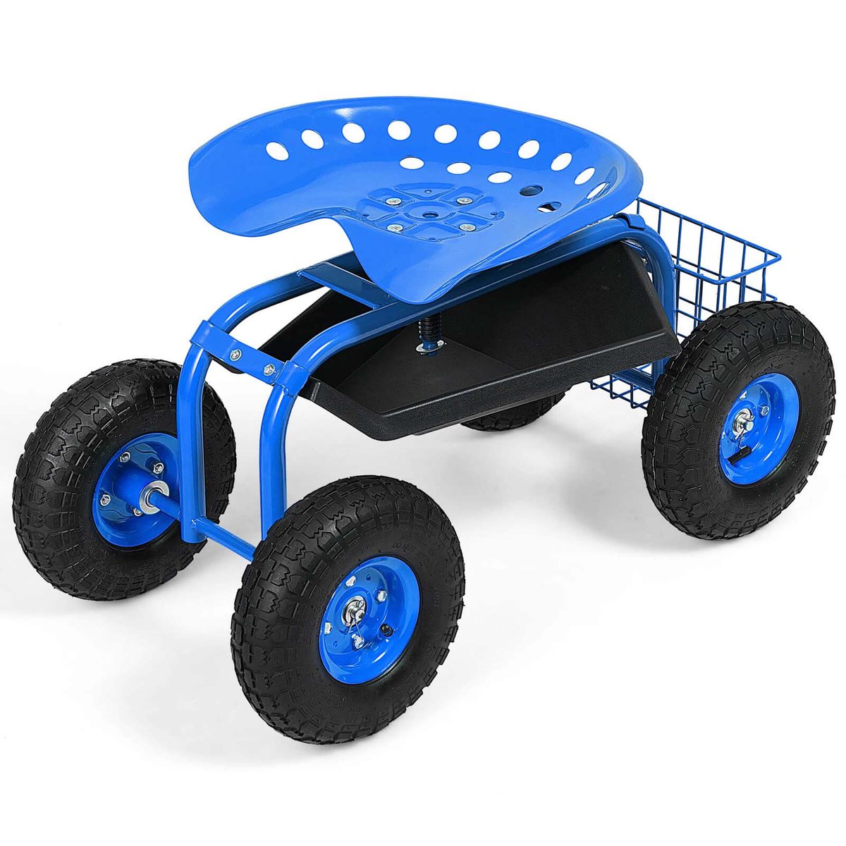 Rolling Garden Work Seat with Underseat Tray - Blue
