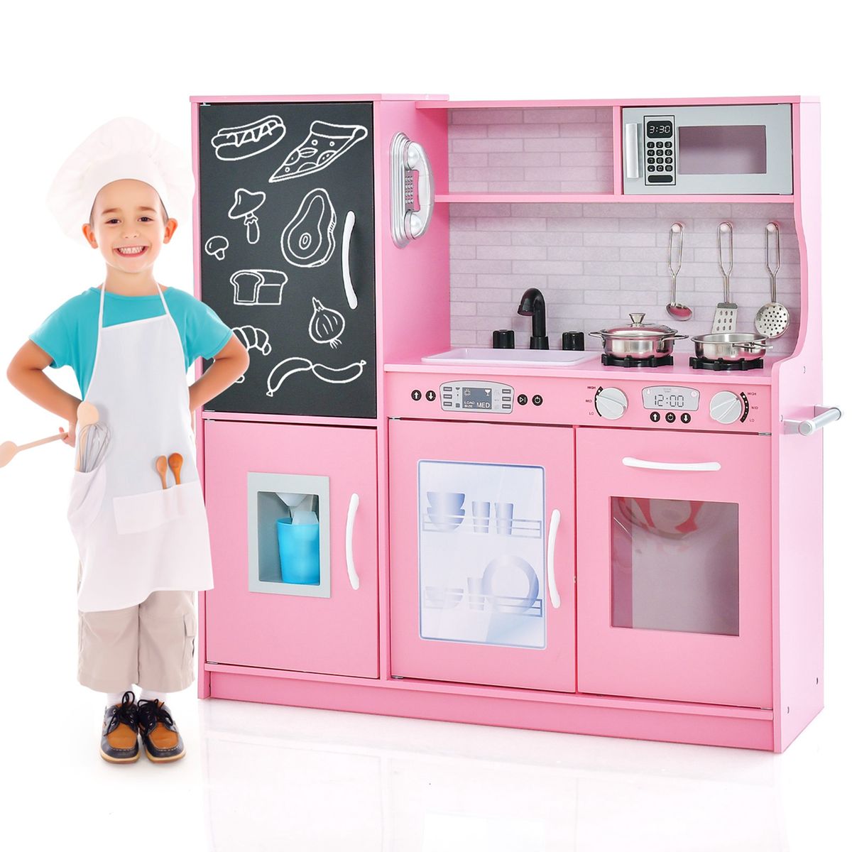 Kid's Pretend Kitchen Playset - Pink