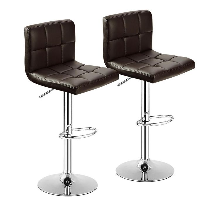 Adjustable Swivel Counter Bar Stools (Set of 2) - Brown