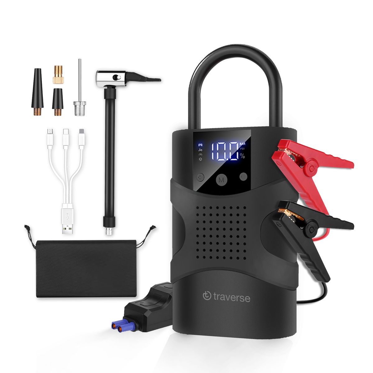 2-in-1 1000A Jump Starter & Tire Pump, 150 PSI Inflator (1- or 2-Pack) - Jump Starter & Tire Pump 1-Pack
