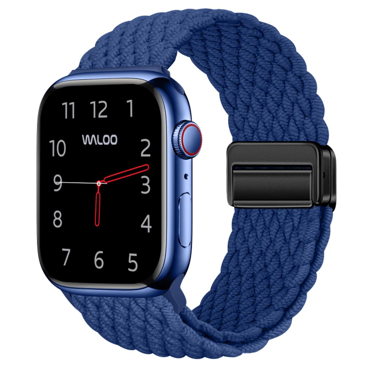Braided Nylon Magnetic Loop Band for All Apple Watch Series - Navy- 40/41/42mm