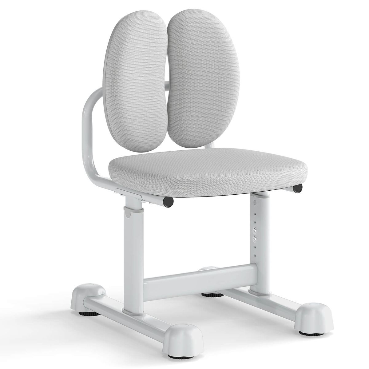 Kids' Desk Chair with Double Back Support and Adjustable Height - Gray
