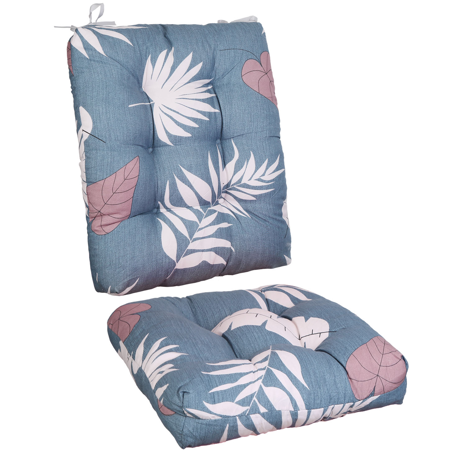 Photos - Pillow New Home NewHome NewHome 2-Piece Chair Cushions - Blue GreyLeaf HGPADGPCT5132 (BLUEGREYLEAF)