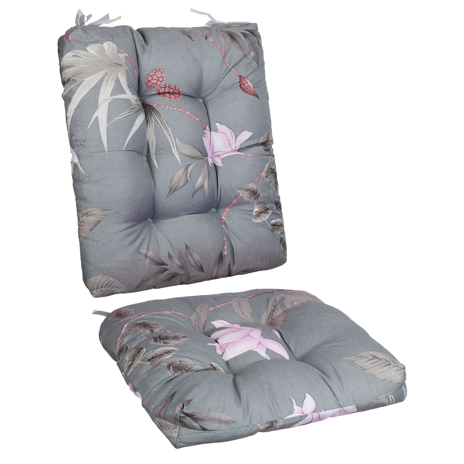 NewHome 2-Piece Chair Cushions - Grey BeigeLeaf