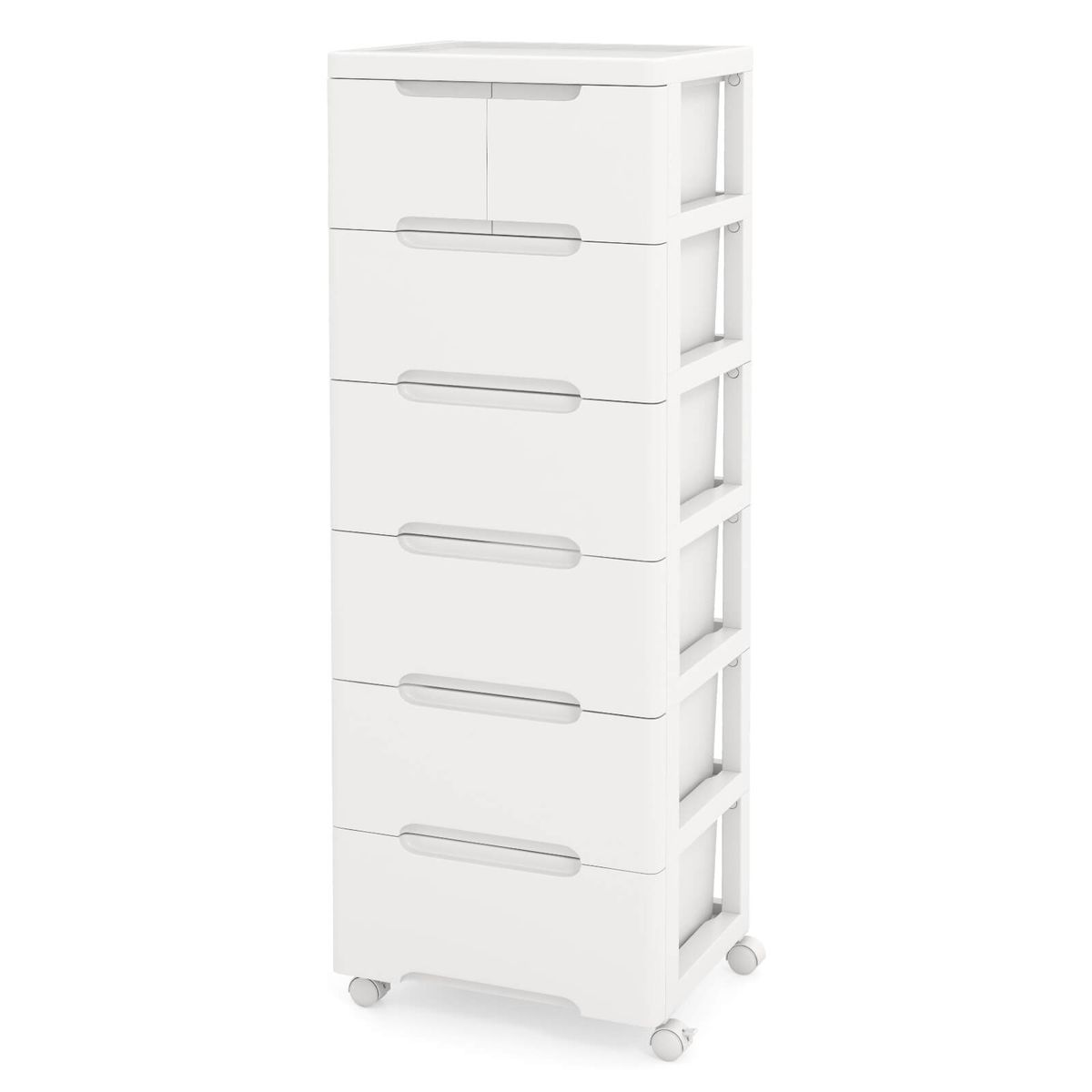 7-Drawer Rolling Storage Cabinet (1 or 2-Pack) - Costway 1 PCS 7-Drawer Plastic