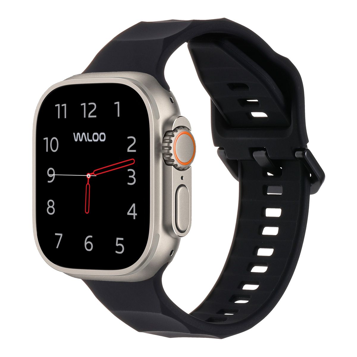 Waloo Explorer Silicone Band For Apple Watch - Black / 44/45/46/49mm