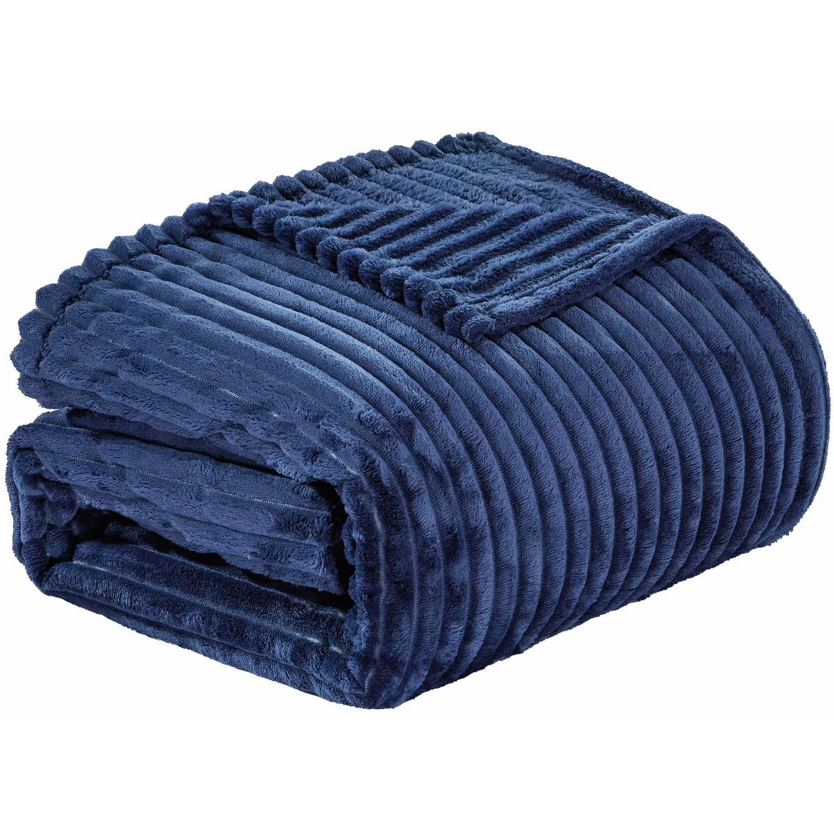 Striata Blanket - King- Navy