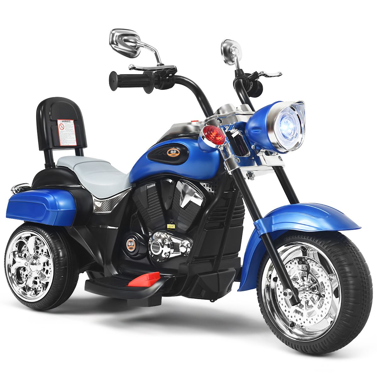 Kid's 3-Wheel 6V Battery Ride-On Motorcycle - Blue