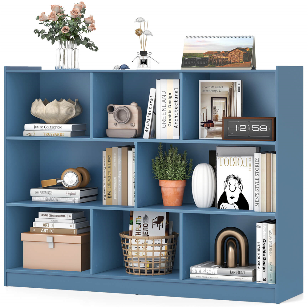 3-tier 8-Cube Standing Storage Shelves - Storage-Blue