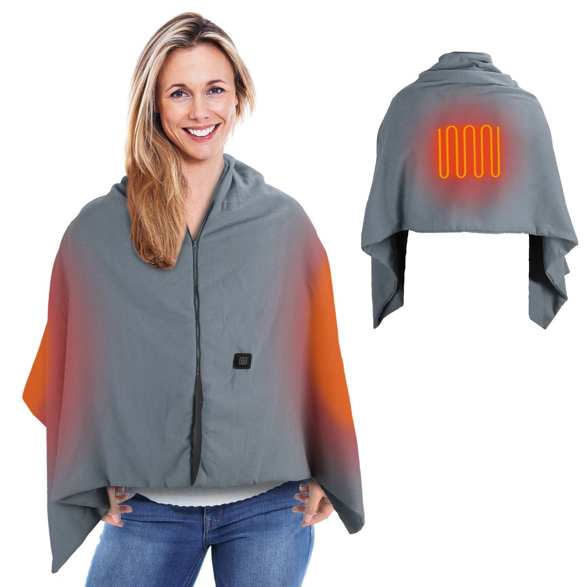 NPolar USB Heated Shawl (Power Bank Required) - NPolar USB Heated Shawl N Grey