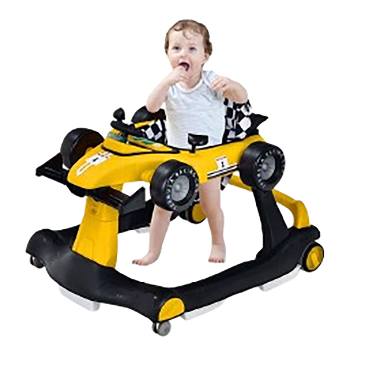 Photos - Other Toys Costway 4-in-1 Foldable Activity Car Baby Walker with Adjustable Height & Speed - Baby Walker -Yellow BC10021YW 
