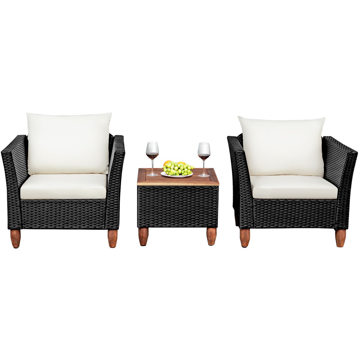 3-Piece Outdoor Patio Rattan Furniture Set - Rattan Furniture Set WH