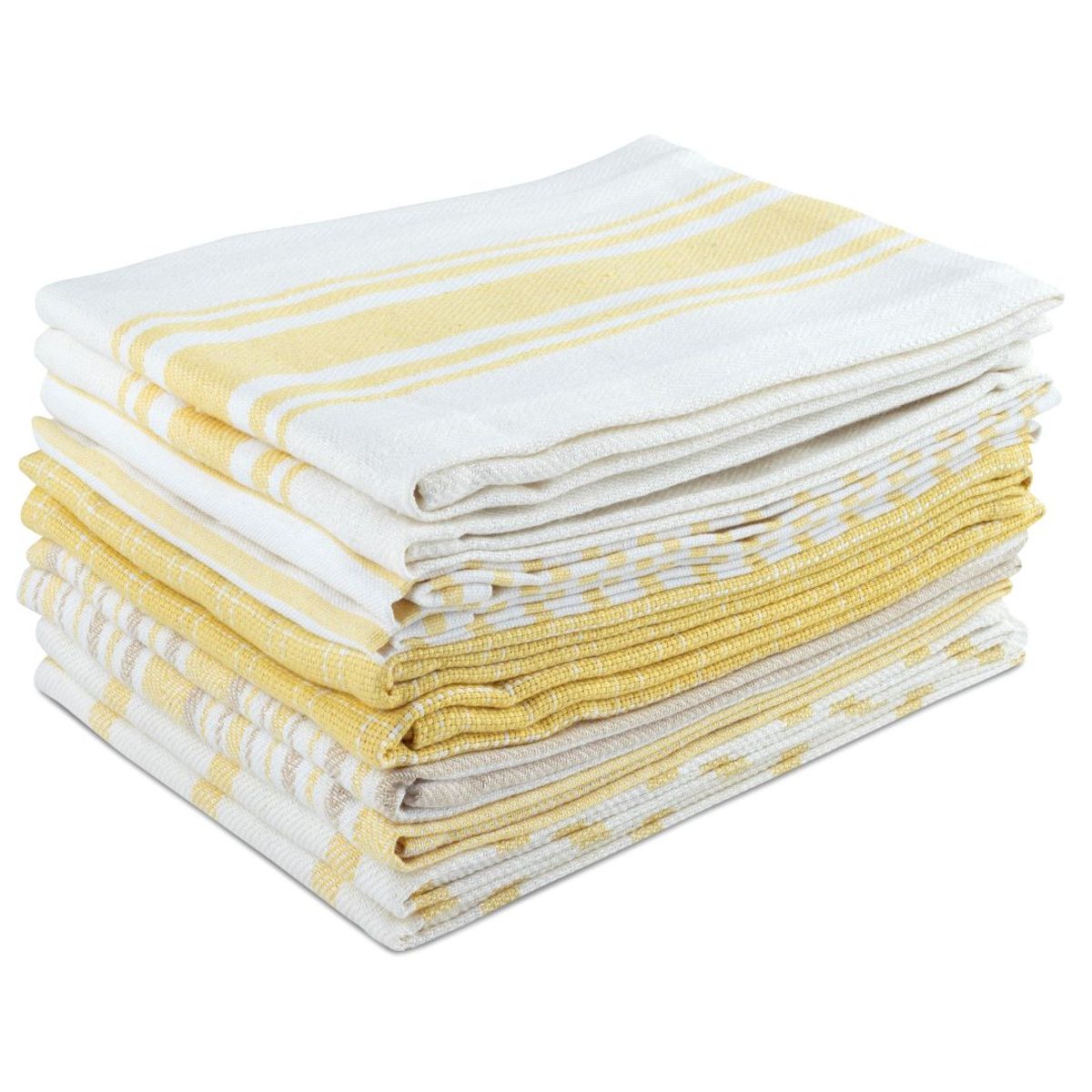 Dan River&reg; Cotton Flat Kitchen Towel (10-Pack) - Dan River 10 Pack Cotton Towel Yellow