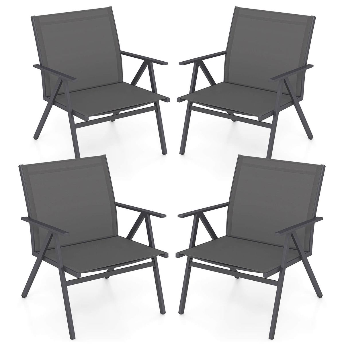 Photos - Garden Furniture Costway Patio Chairs with Breathable Mesh Fabric - 4-Piece HCST08672 