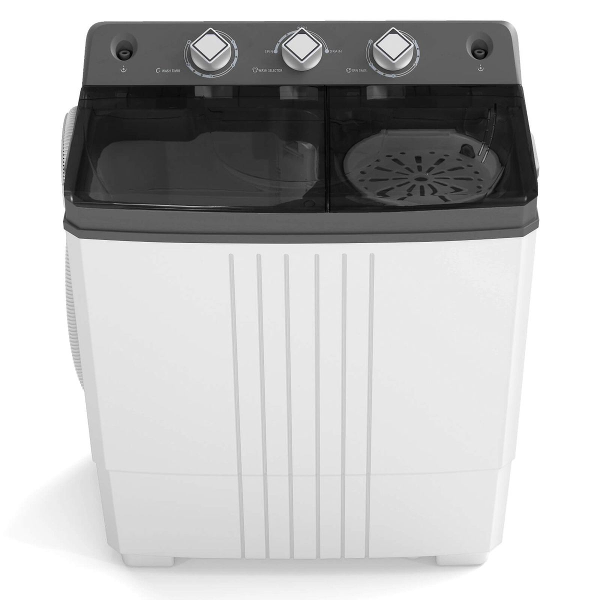 Twin Tub Portable Washing Machine with Drain Pump - Gray-image-SKU17578477