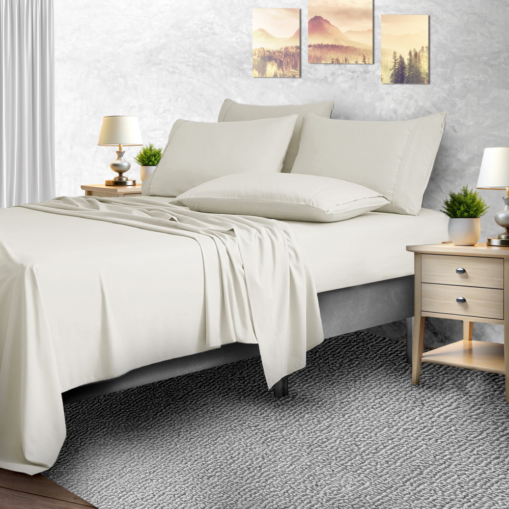 2,000-TC Bamboo Blend 6-Piece Sheet Set with Deep Pockets - Full - Ivory