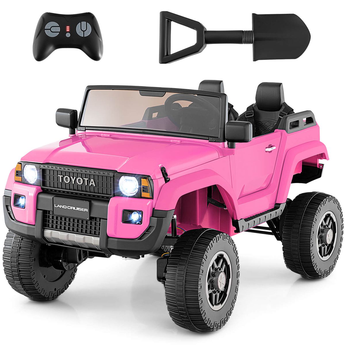 Toyota Land Cruiser 24V Kids' 2 Seat Ride on Car - Pink
