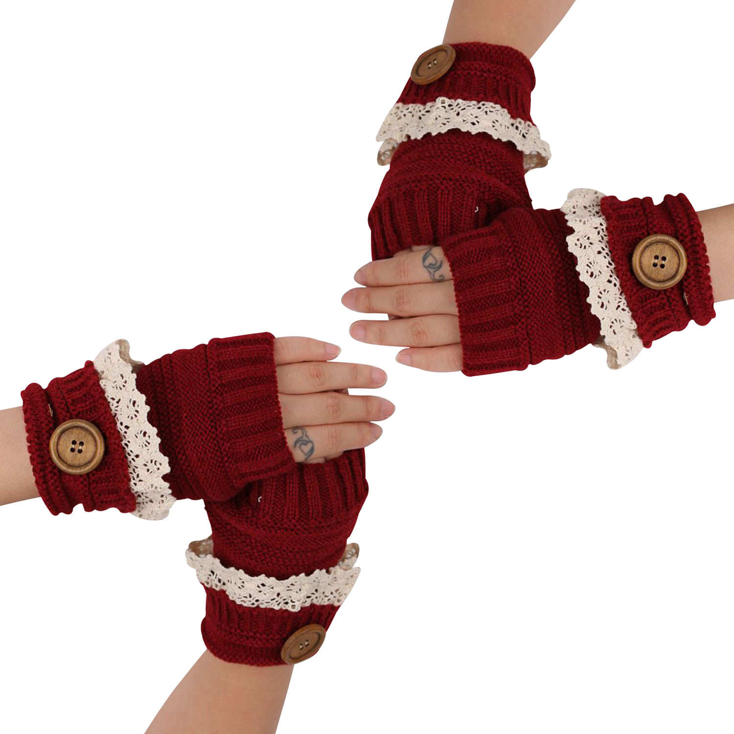 Fingerless Mitten Set (2-Pack) - Red-image-SKU17729248