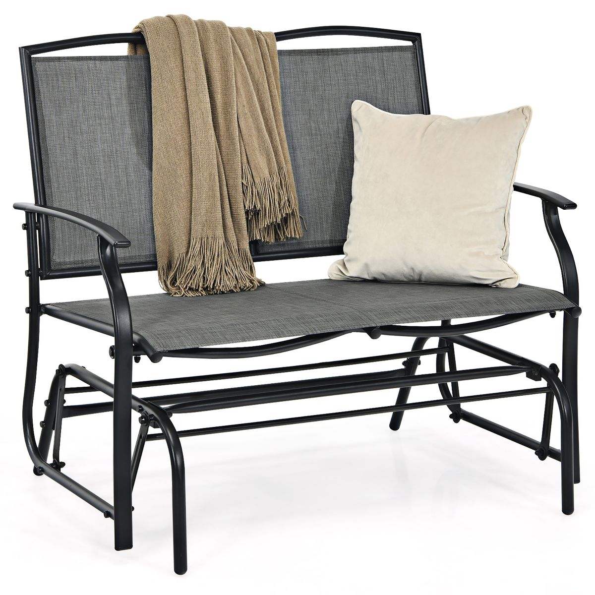 Photos - Garden Furniture Costway 2-Person Rocking Patio Glider - Grey OP70517GR 