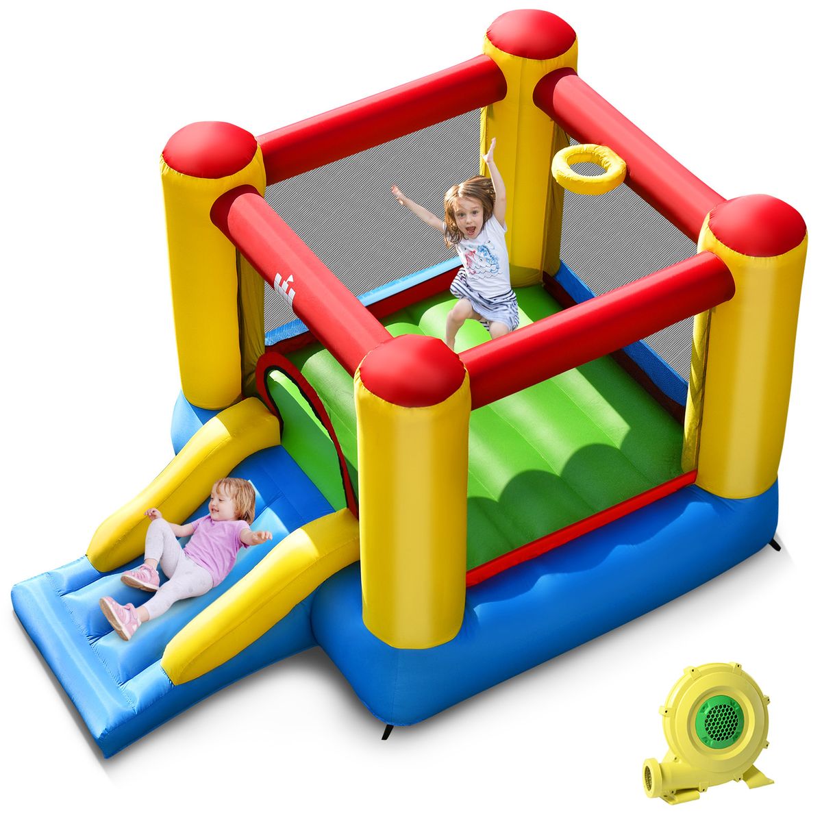 Kids' Inflatable Bounce House with Slide (Optional Blower) - Inflatable Bouncer (With Blower)-image-SKU10749573