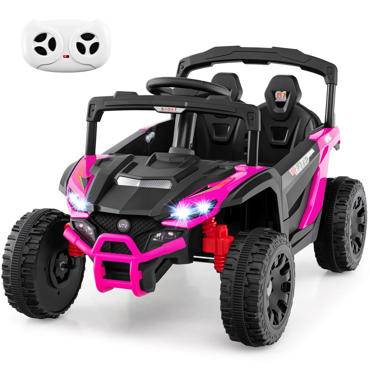 Photos - Kids Electric Ride-on Costway Kids 12V Ride On Car with Remote Control - Rose Red HCST09433