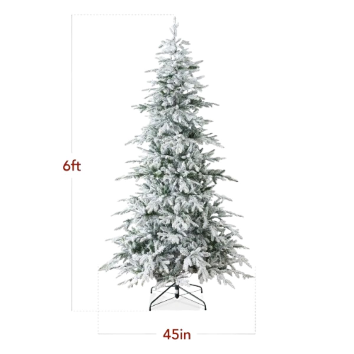 Artificial Christmas Tree with Warm White LED Lights - 6 FT