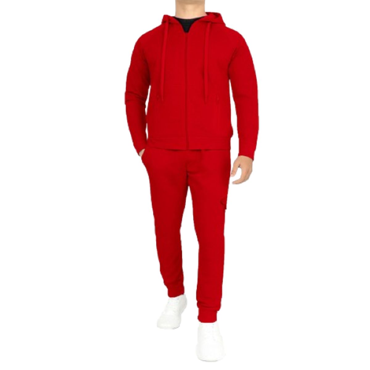 Men's Tech Fleece Hoodie & Jogger Set (1- or 2-Pack) - JM2TF-50 / RD / S