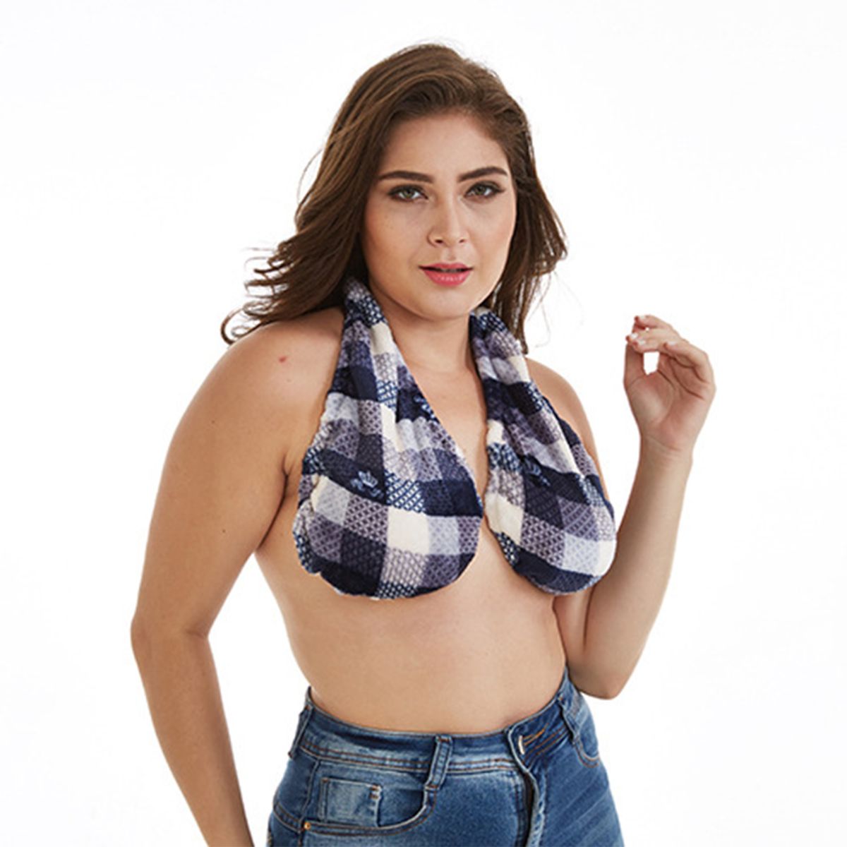 Women's Bosom Buddies Towel Nursing Bra - Blue / Medium