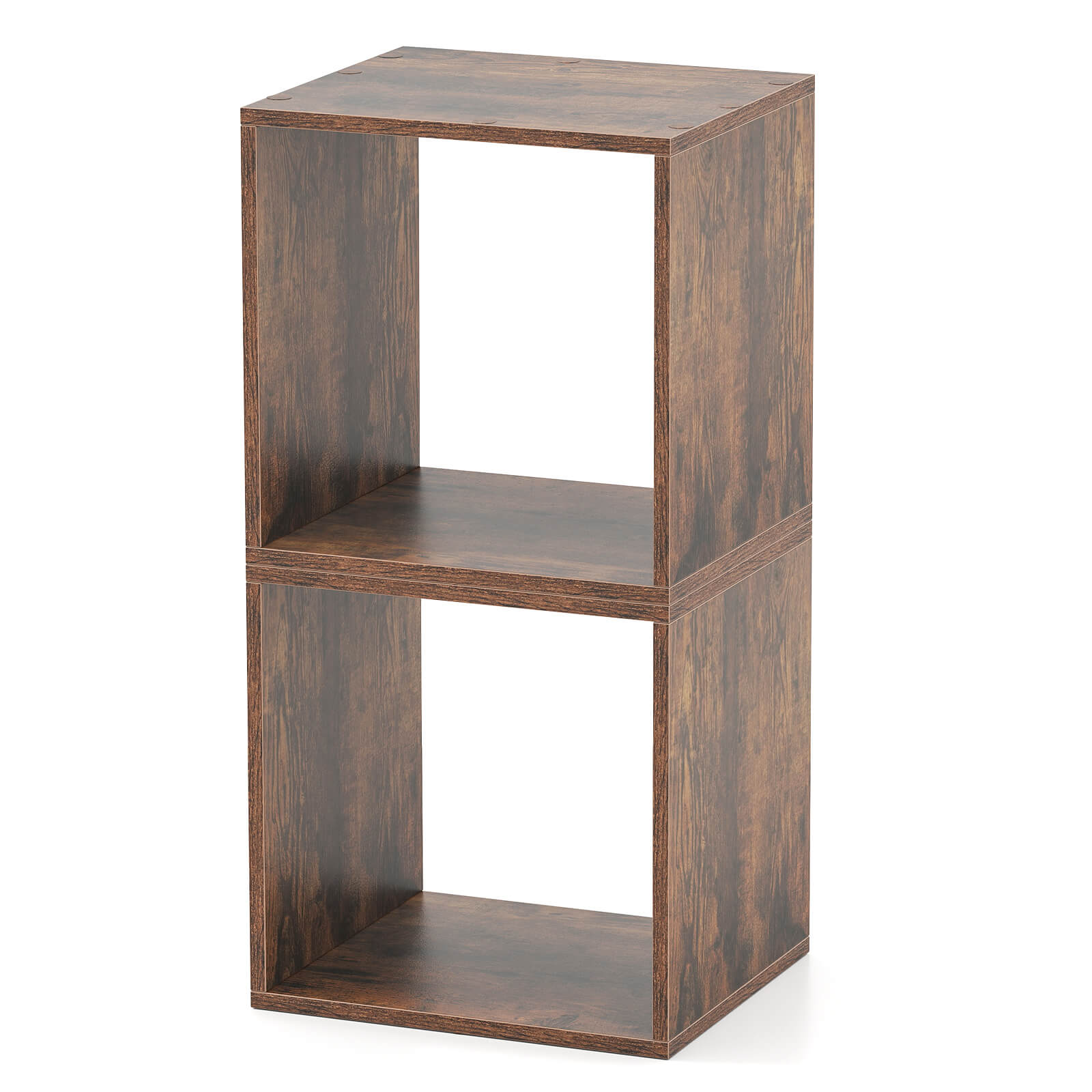 Stackable Storage Cube Free-standing Storage Organizer (2-Pack) - Brown