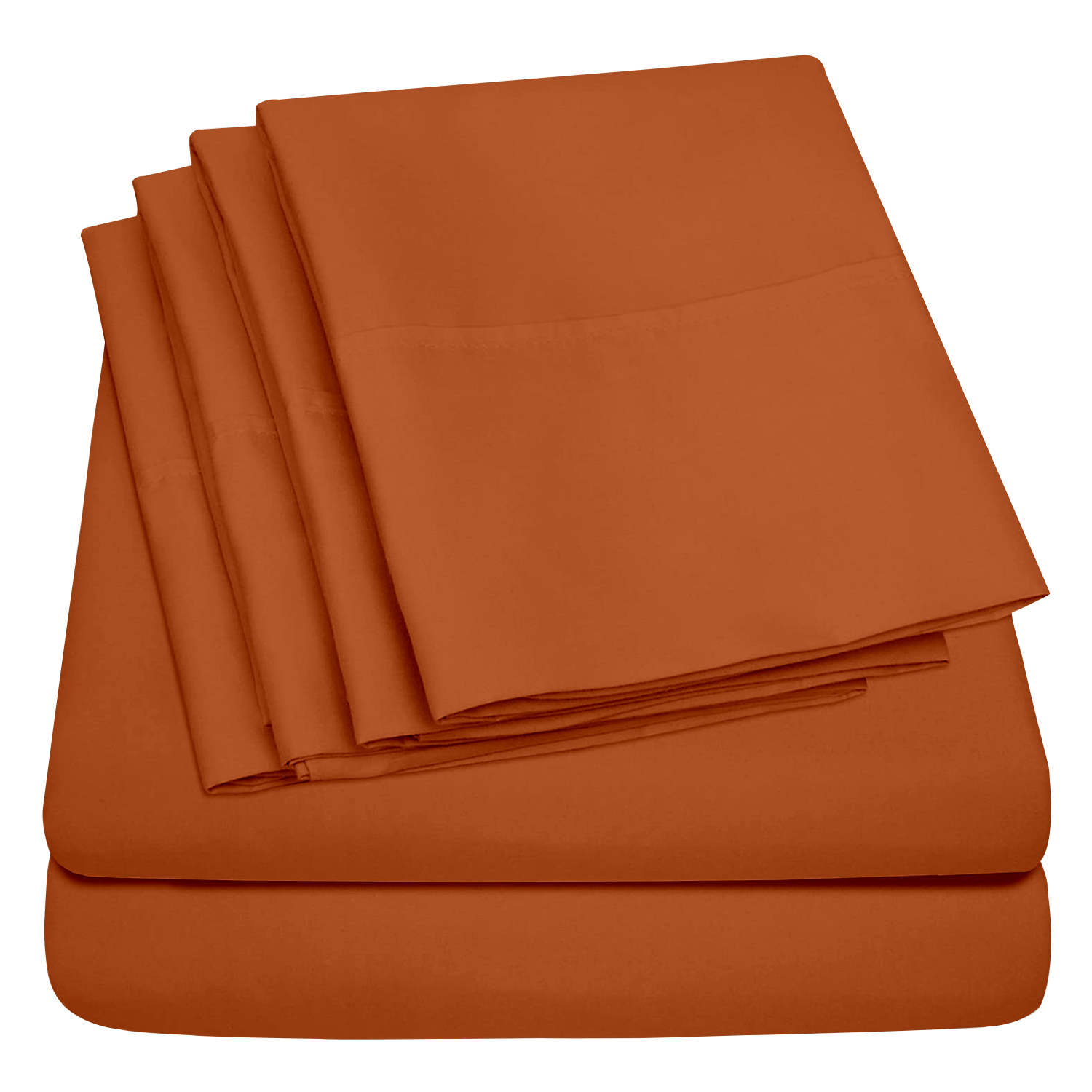 Lightweight Microfiber Bed Sheet (6-Piece Set) - Terracotta / Full