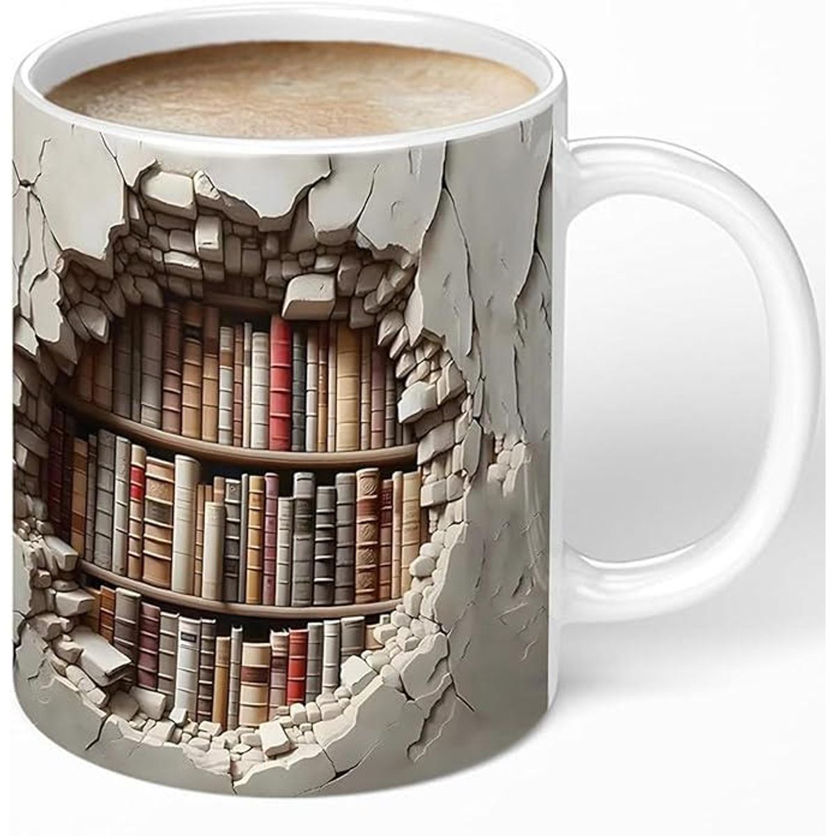Library Bookshelf Mug - Beige