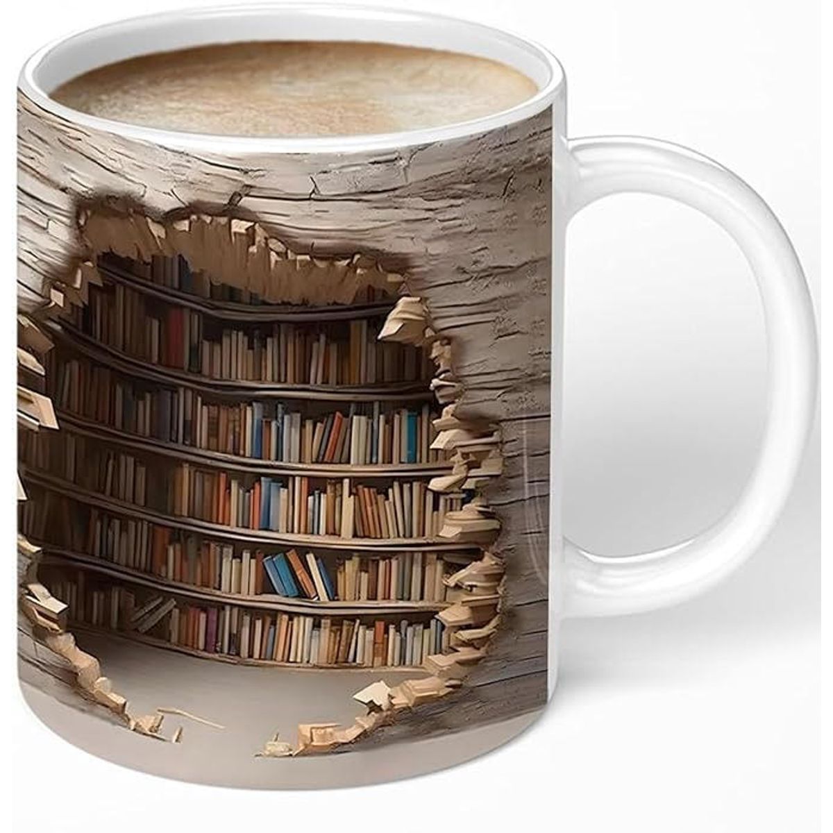 Library Bookshelf Mug - Brown