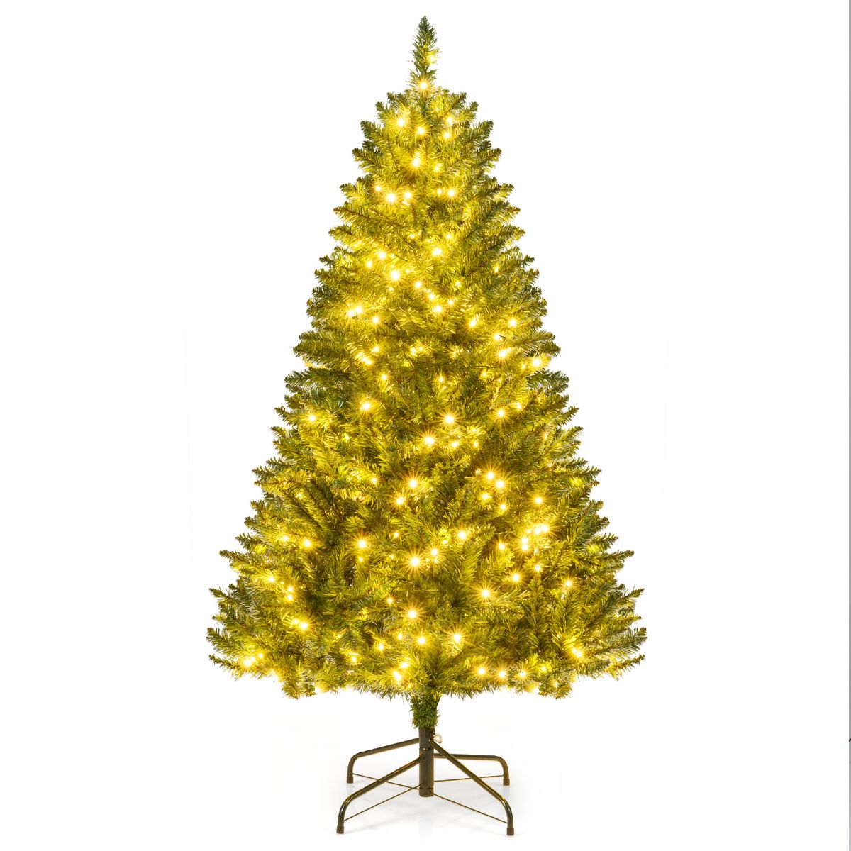 Artificial Christmas Tree with Lush Branch Tips and Warm LED Lights - 6 FT