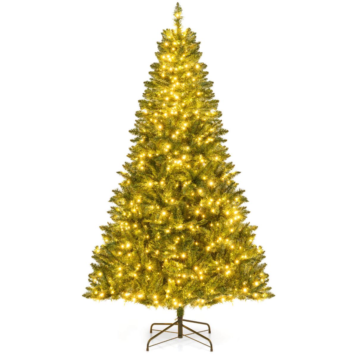Artificial Christmas Tree with Lush Branch Tips and Warm LED Lights - 7 FT