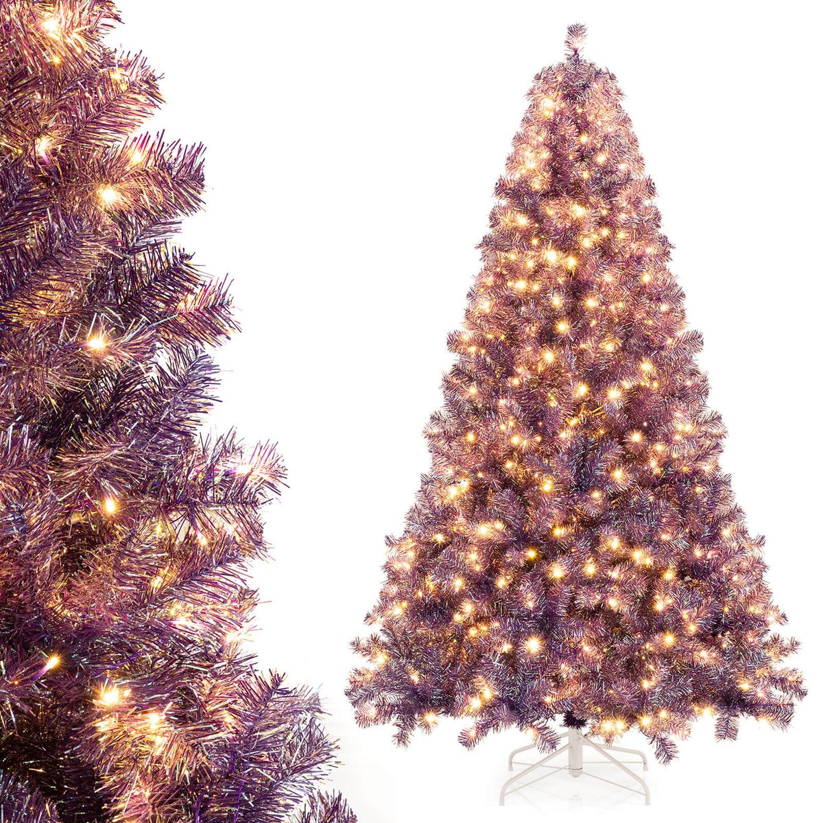 Artificial Christmas Tree (6 Foot or 7.5 Foot) - Deep Purple-7.5 FT