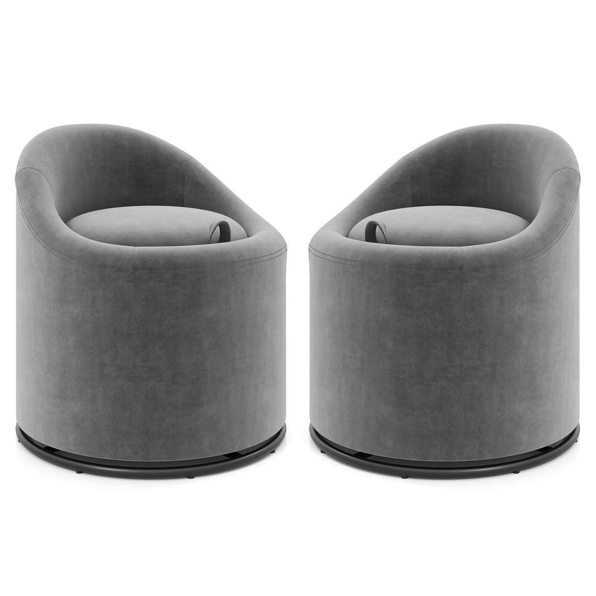 360° Swivel Barrel Chair with Storage (1- or 2-Pack) - Gray-2