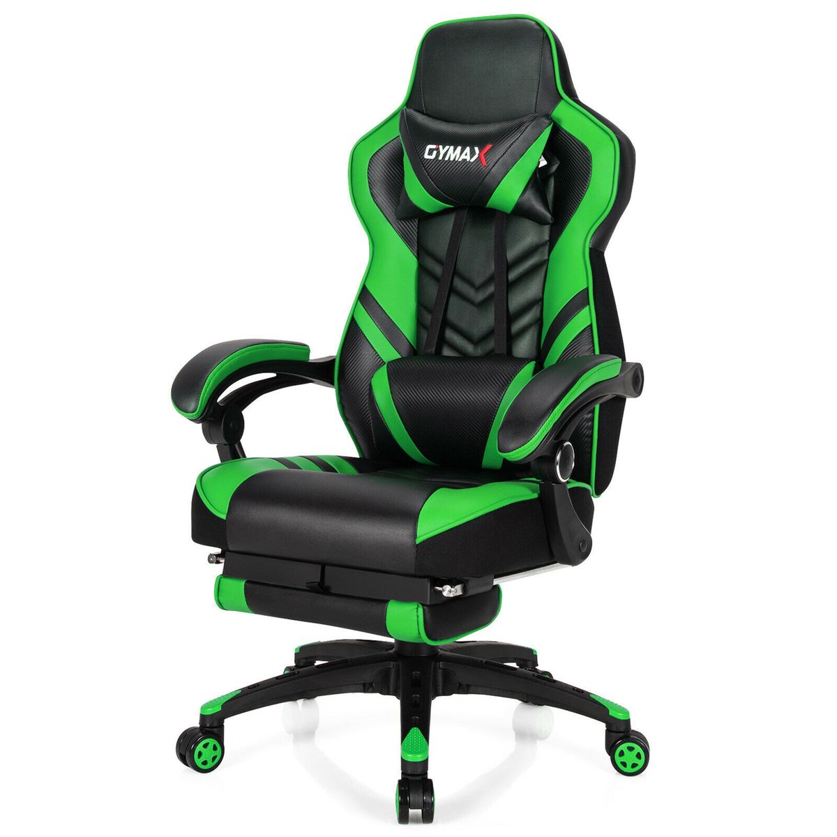 Ergonomic High-Back Gaming Chair - Green