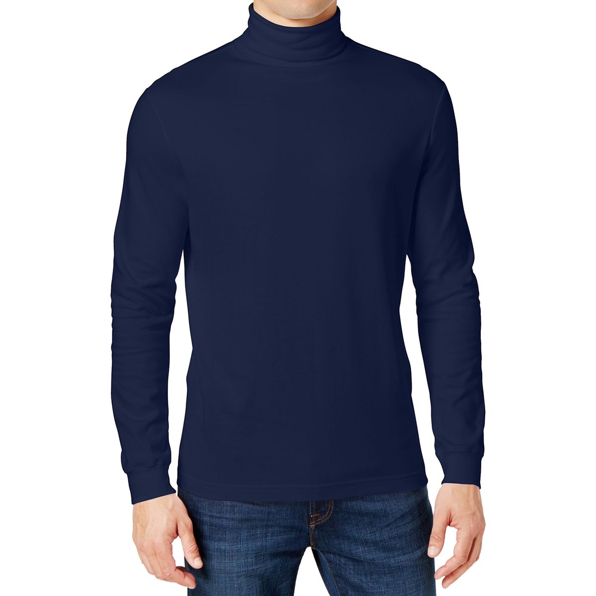 Men's Long Sleeve Turtle Neck T-Shirt - MTUN-10 - NV - L