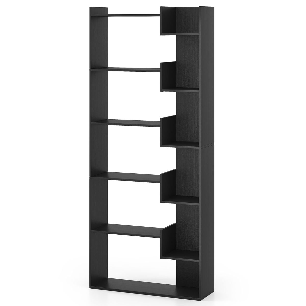 6-Tier Bookshelf with 11 Open Shelves - Bookshelf Black-1