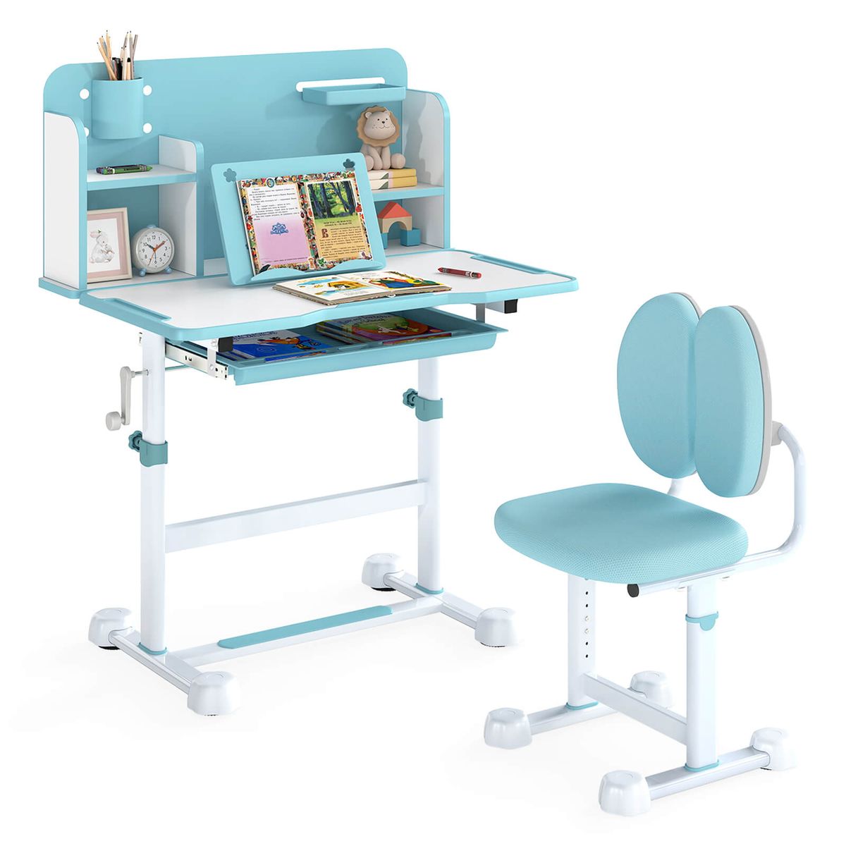 Kids' Desk and Chair Set - Blue