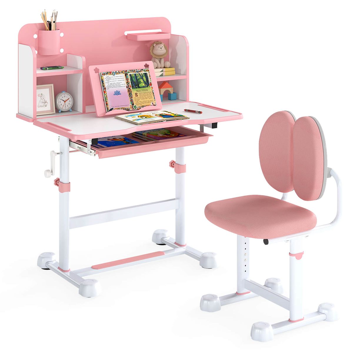 Kids' Desk and Chair Set - Pink
