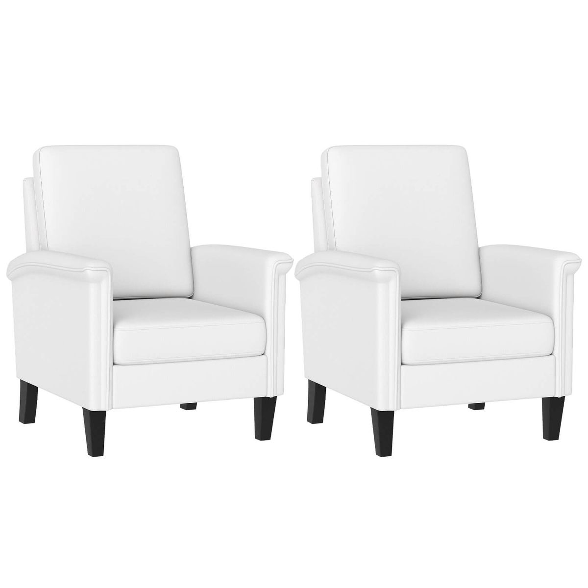 Accent Chair with Solid Wood Legs - Beige-2