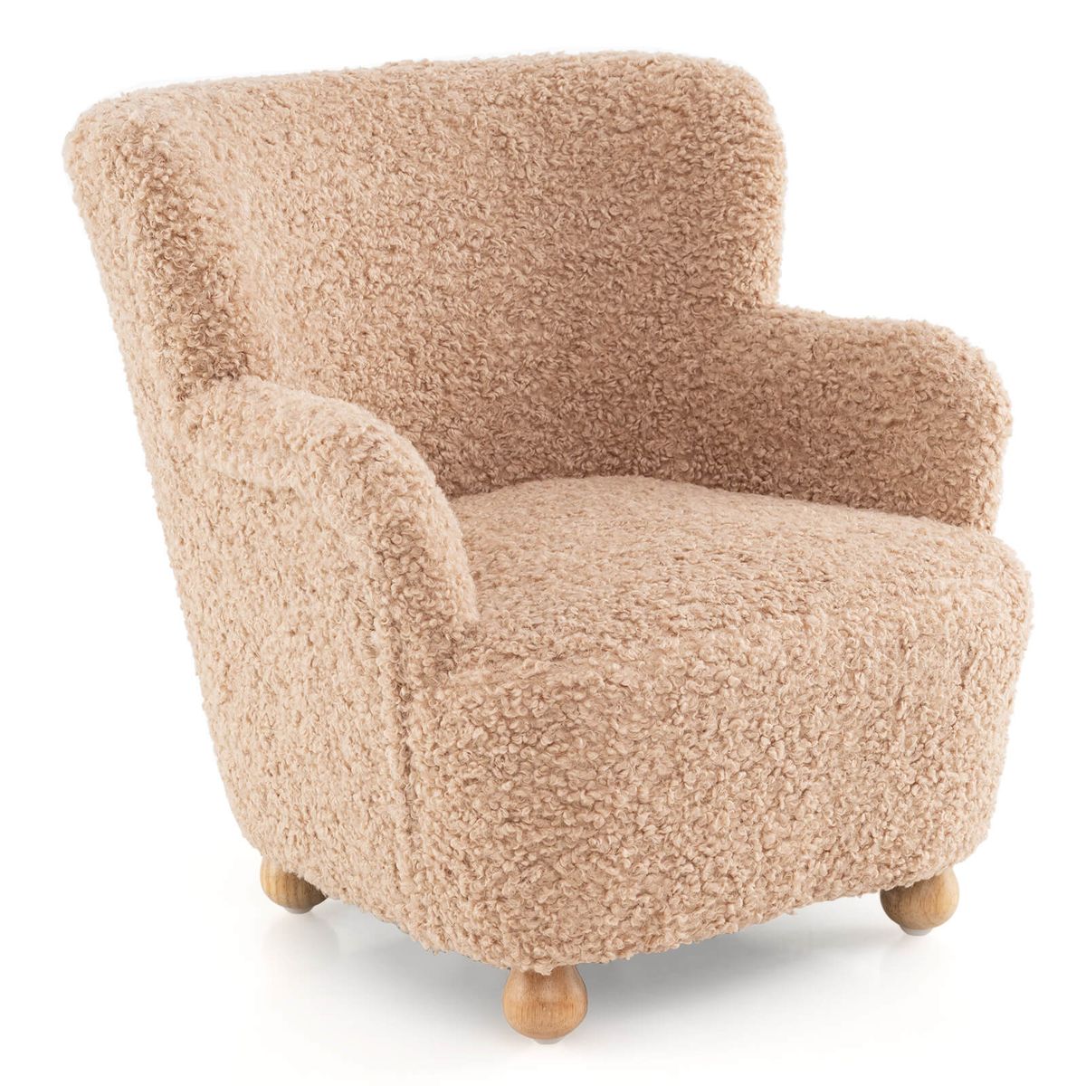 Kids Chair with Sherpa Upholstery - Pink