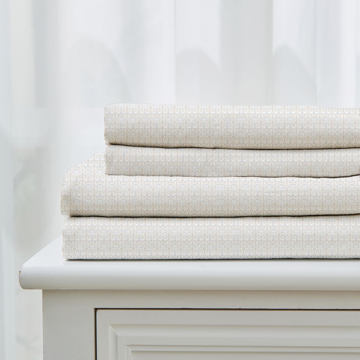 Patina Vie Maison Killian & Leiea Pre Washed Microfiber Sheet Set - Killian & Leiea Full-Floral Swift - Yellow