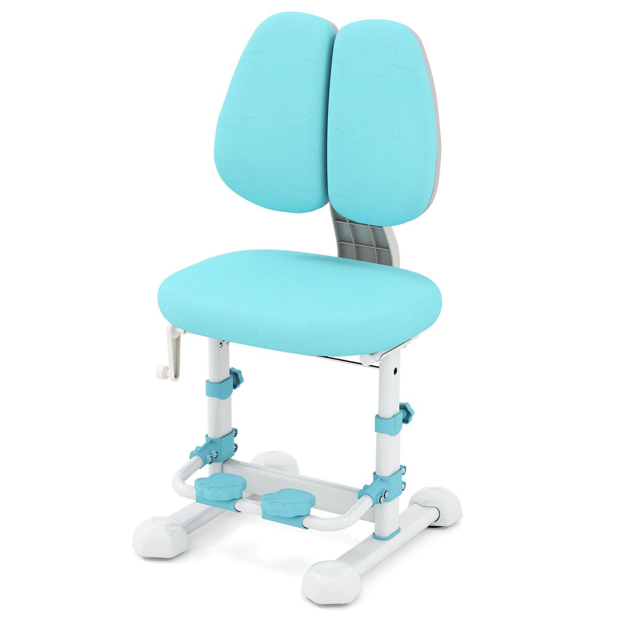 Photos - Chair Costway Kids' Study  with Adjustable Double Backrest - Blue HCST10373 